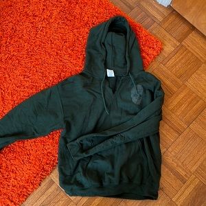 Green Neck Cut Hoodie with Little Guy